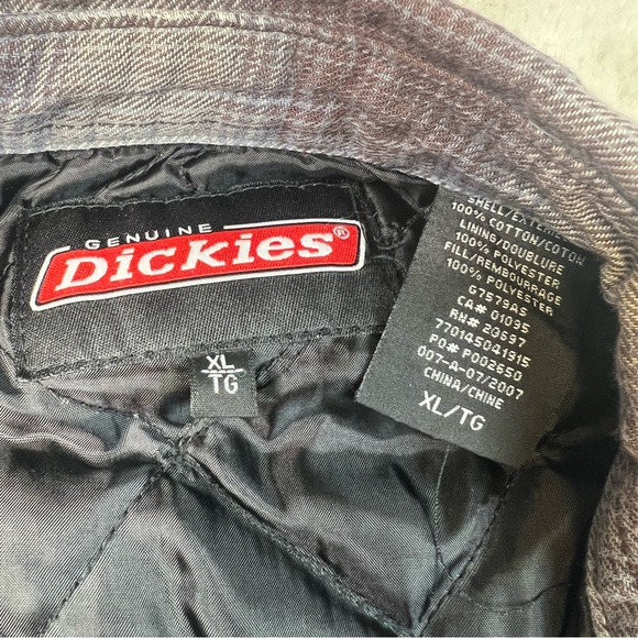 Dickies Quilted Shirt Jacket Shacket Plaid Pearl Snap Mens Size XL - Picture 2 of 16